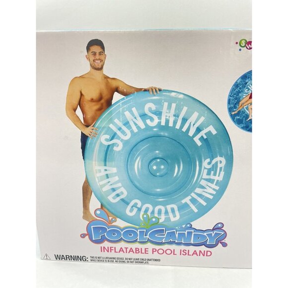 Sunshine and Good Times Pool Candy Inflatable Pool Island Circular Float 60” - Picture 5 of 8